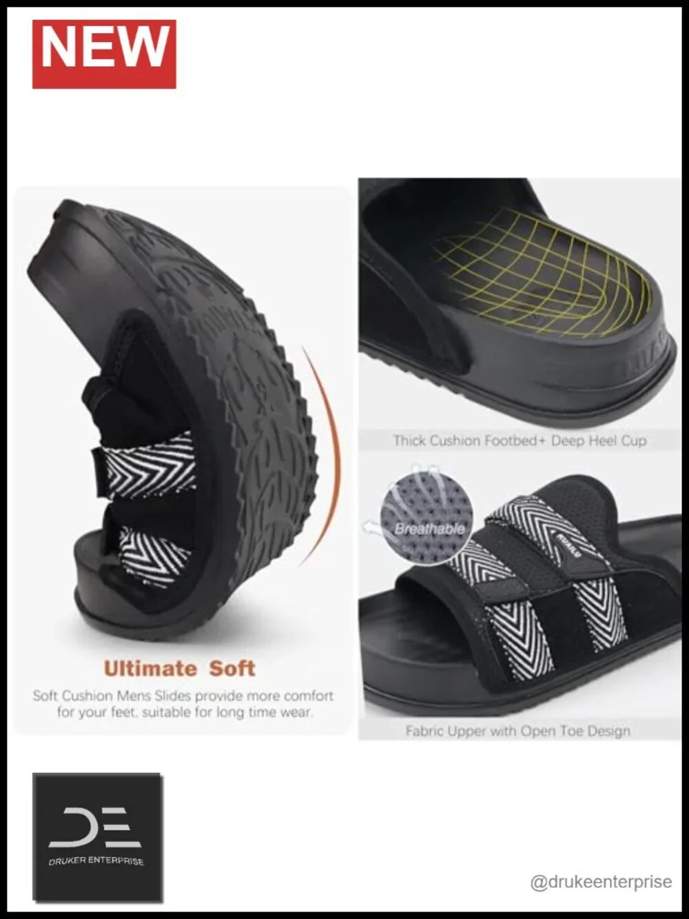 Mens Orthotic Sandals Arch Support Fabric Slippers Casual Summer Slides Indoor